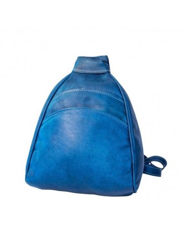 100% handmade natural leather backpack Blue