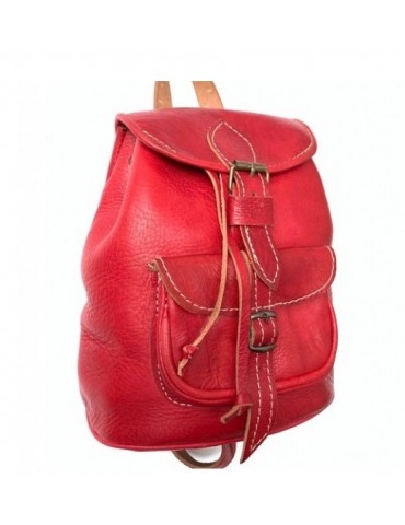 Handgefertigter Rucksack aus echtem Leder in Rose
