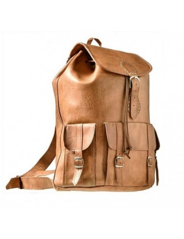Handmade genuine leather travel backpack