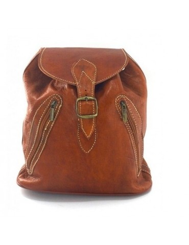 Håndlavet taske i ægte brunt læder