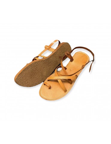 Woman's sandal in natural leather