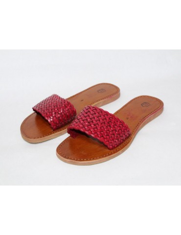 Sandales aux pieds nus en cuir naturel