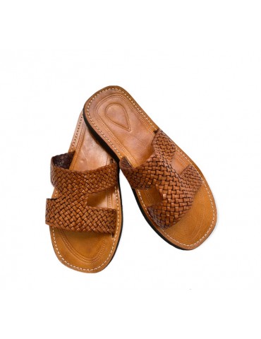Sandale en vrai cuir tressés 100% fait main mode homme
