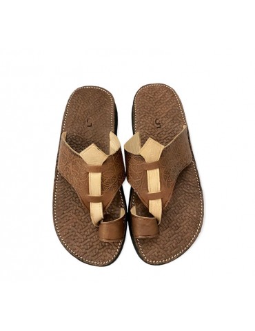 Sandale en cuir véritable confortable artisanal haut de gamme