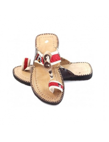 Leather and kilim sandal