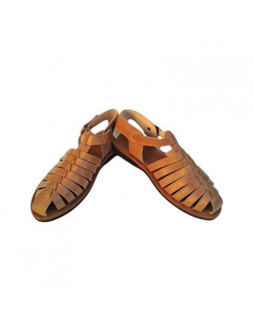 Sandalia de cuero genuino cómoda hecha a mano