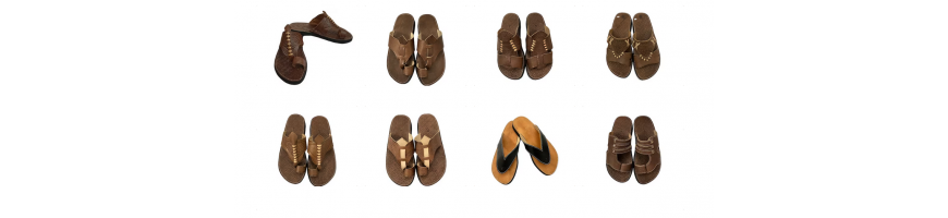 Sandalias en cuero natural real de todos los tamaños y colores - Unionartisanat